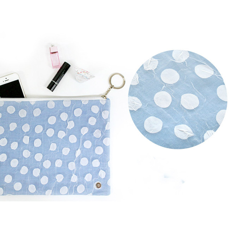 The Basic denim large zipper pouch