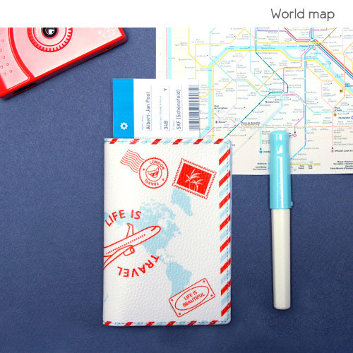 World map - Holiday RFID blocking passport case