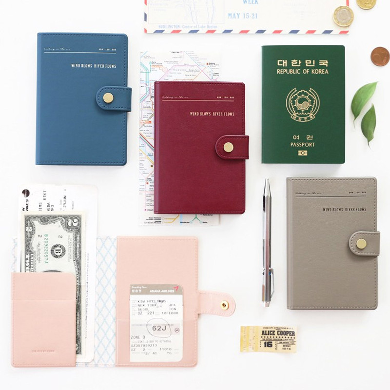 Snap button RFID blocking passport case Snap button RFID blocking passport case