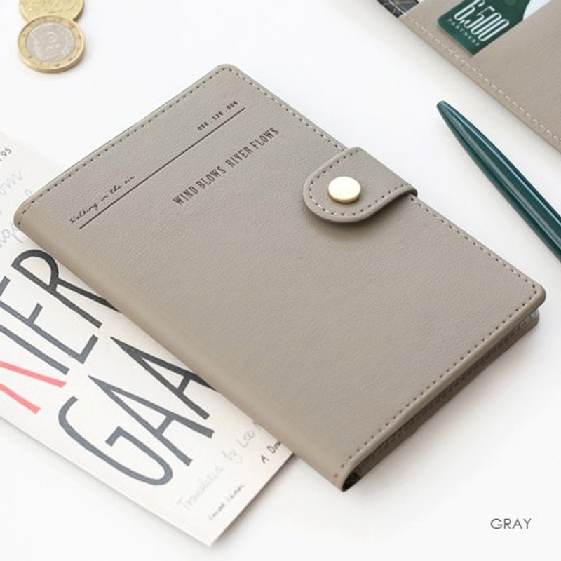 Gray - Snap button RFID blocking passport case Gray - Snap button RFID blocking passport case