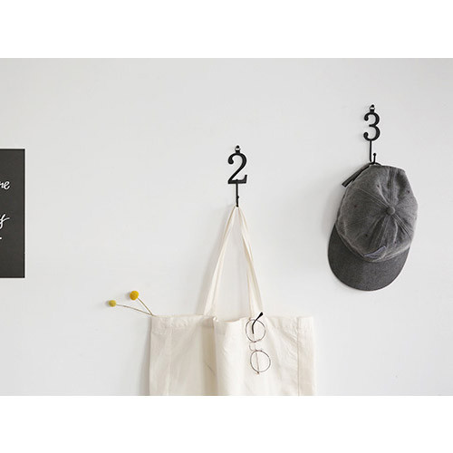 Number wall hook - one, two, three