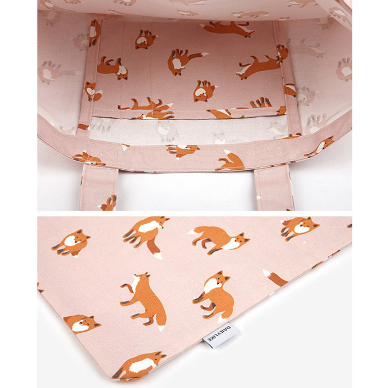 Winter fox pattern oxford eco tote bag Winter fox pattern oxford eco tote bag