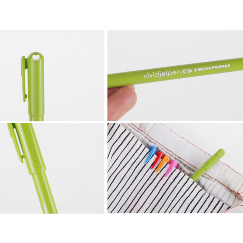 Detail of Rainbow vivid color gel pen 0.38mm