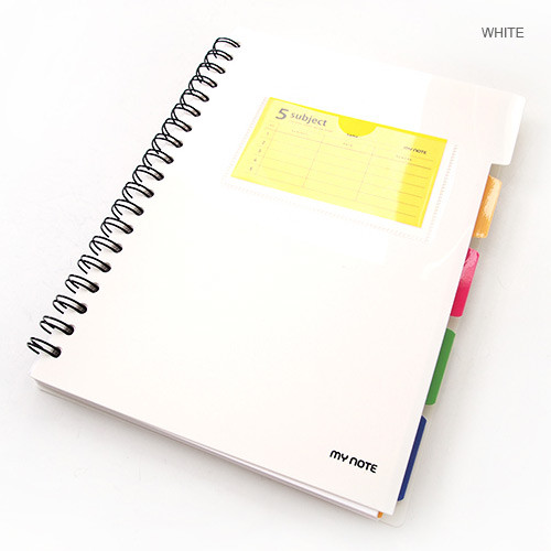 White - Color index wirebound my lined notebook