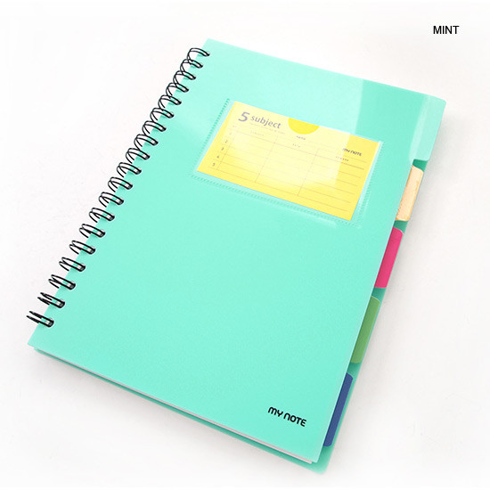 Mint - Color index wirebound my lined notebook