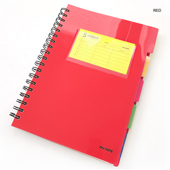 Red - Color index wirebound my lined notebook