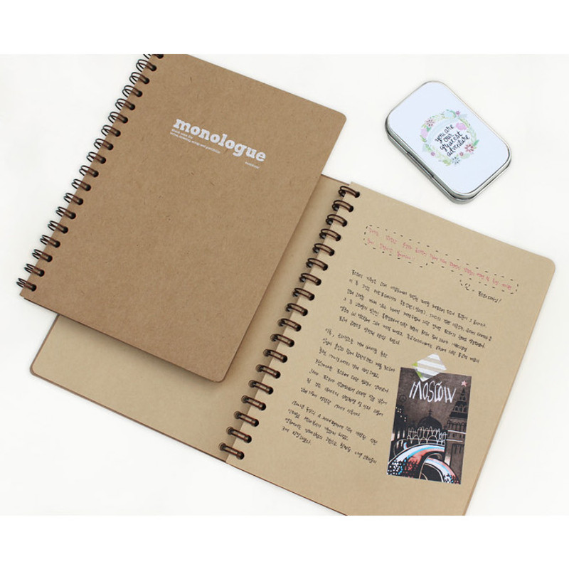 Kraft - Monologue wirebound plain notebook