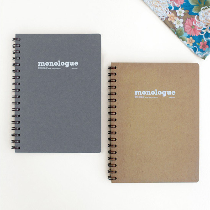 Monologue wirebound plain notebook