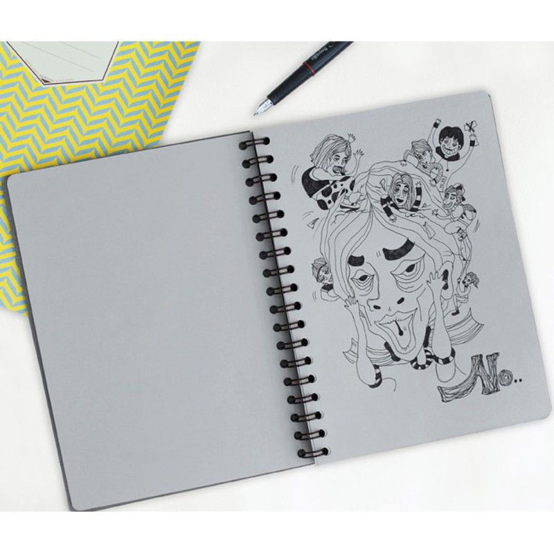 Gray - Monologue wirebound plain notebook