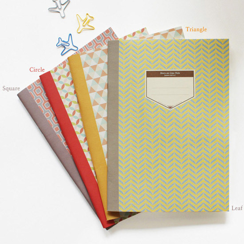 Patterns of Story on geometric motif lined notebook Patterns of Story on geometric motif lined notebook