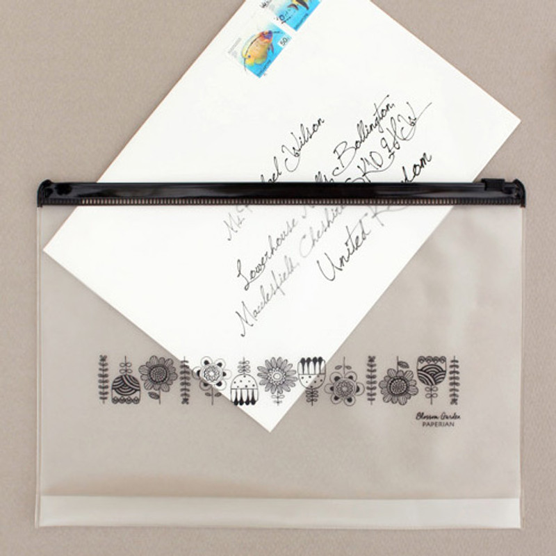 Fiori - Blossom garden clear zip lock large pouch Fiori - Blossom garden clear zip lock large pouch