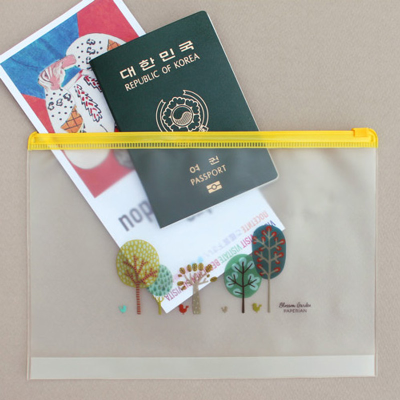 Central park - Blossom garden clear zip lock large pouch Central park - Blossom garden clear zip lock large pouch