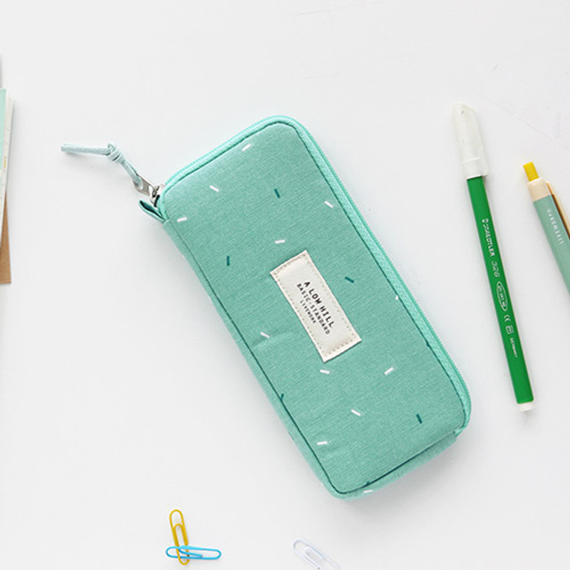 Mint sugar - Basic pattern canvas pencil case pouch Mint sugar - Basic pattern canvas pencil case pouch