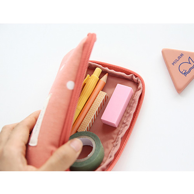 Detail of Basic pattern canvas pencil case pouch Detail of Basic pattern canvas pencil case pouch