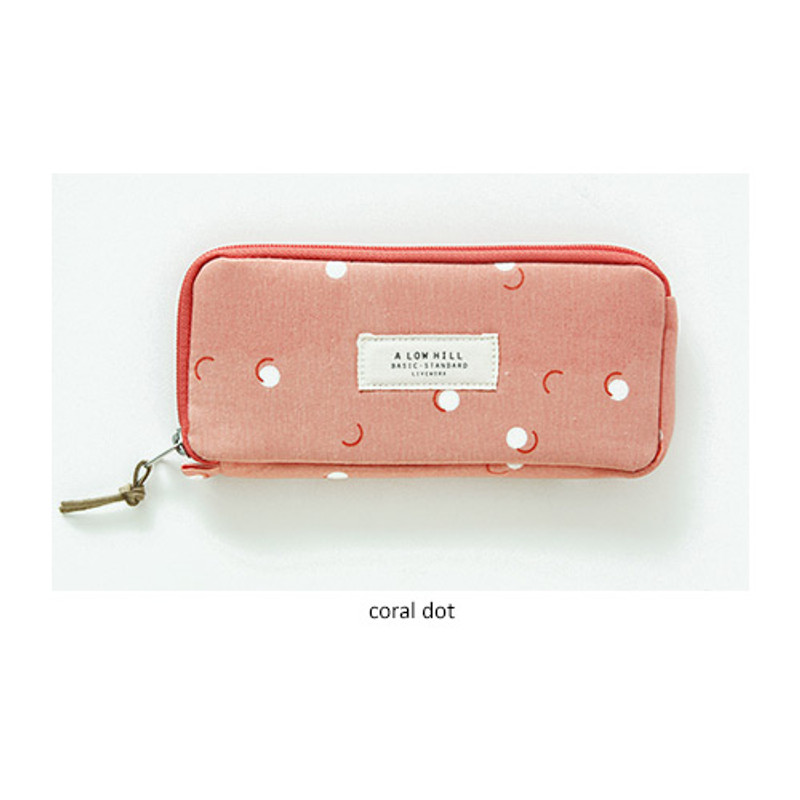 Coral dot - Basic pattern canvas pencil case pouch Coral dot - Basic pattern canvas pencil case pouch