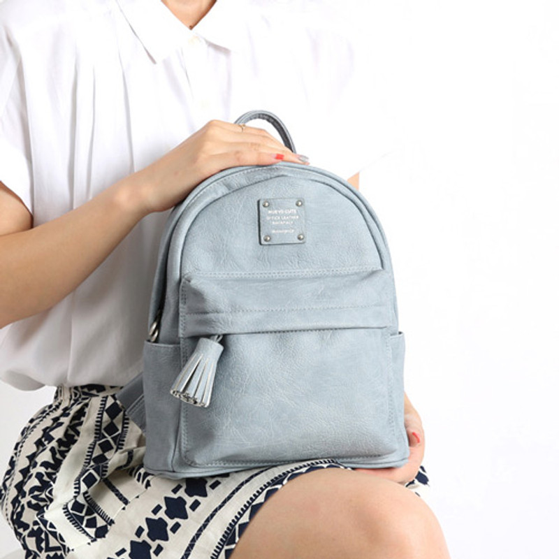 Stone blue - Nuevo cute leather backpack