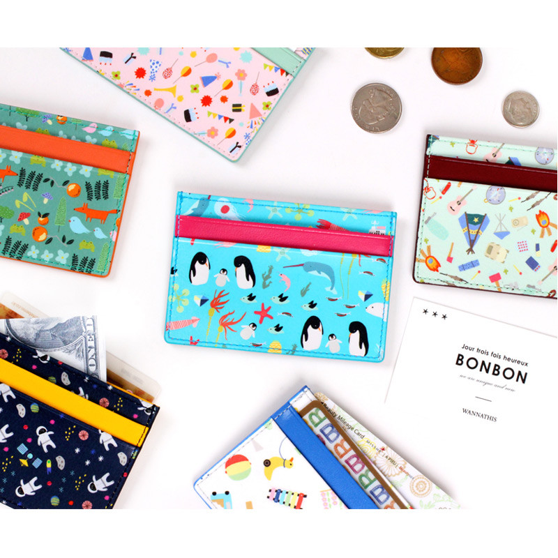 Bon Bon pattern flat card case holder