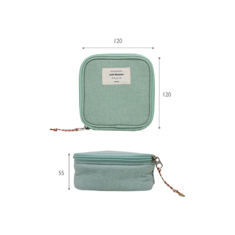 Size of Wish blossom mind compact zipper pouch Size of Wish blossom mind compact zipper pouch