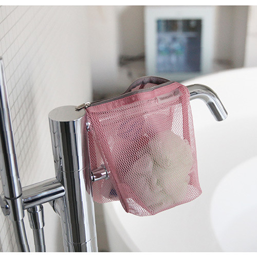 Soft pink - Travelus long mesh pouch ver.3