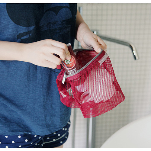 Burgundy - Travelus long mesh pouch ver.3