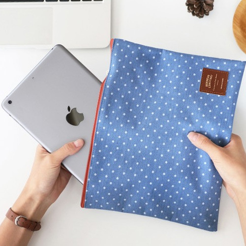 Dot - Basic pattern large zipper pouch ver.2