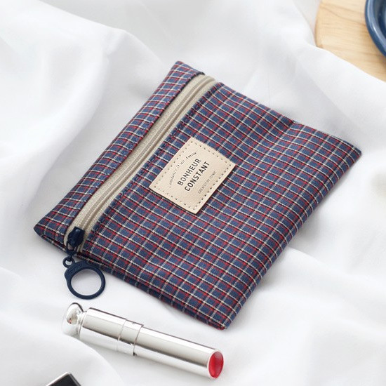 Check - Basic pattern small zipper pouch ver.2