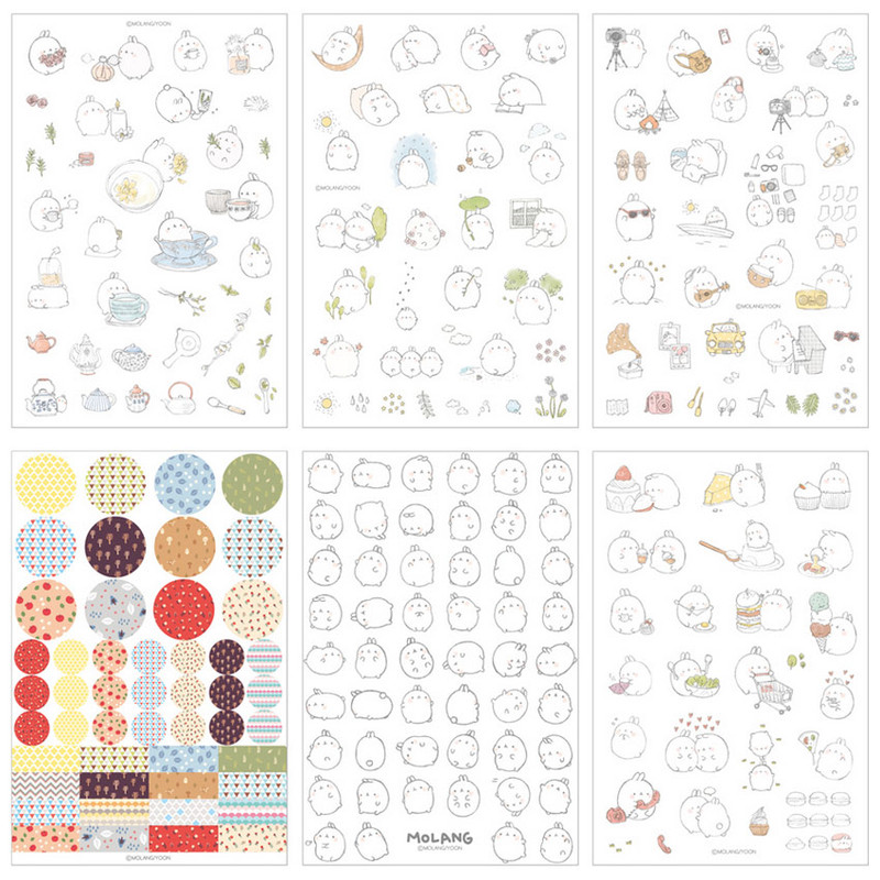 Molang cute deco sticker set ver.2