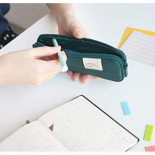 Bluish green - A low hill basic standard pocket pencil case