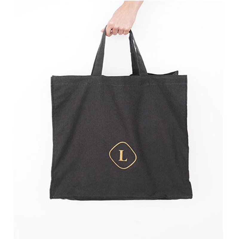 Charcoal - Invite.L Linen 3 rectangle eco tote bag Charcoal - Invite.L Linen 3 rectangle eco tote bag