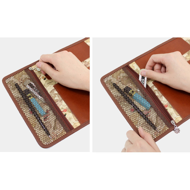 Zippered mesh pocket