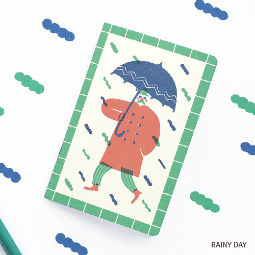 Rainy day - Breezy day small lined notebook