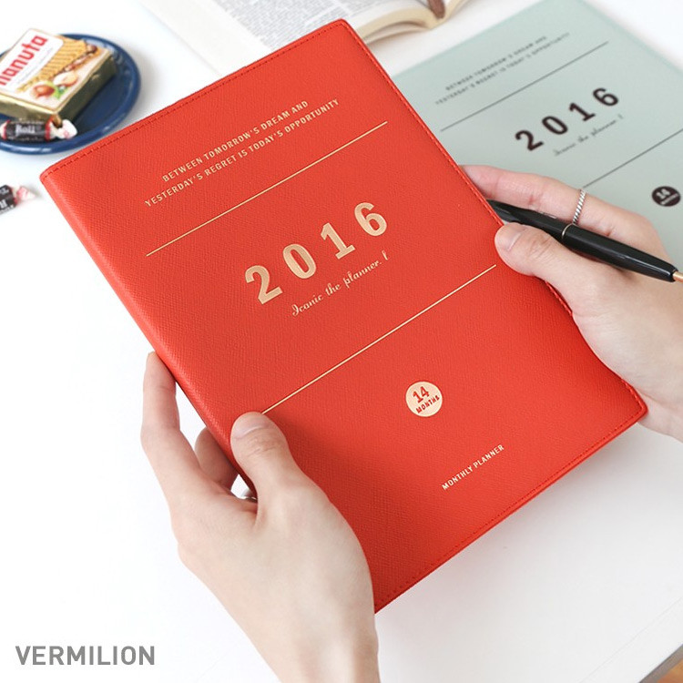 Vermilion - 2016 Iconic large monthly dated planner
