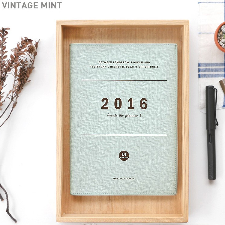 Vintage mint - 2016 Iconic large monthly dated planner