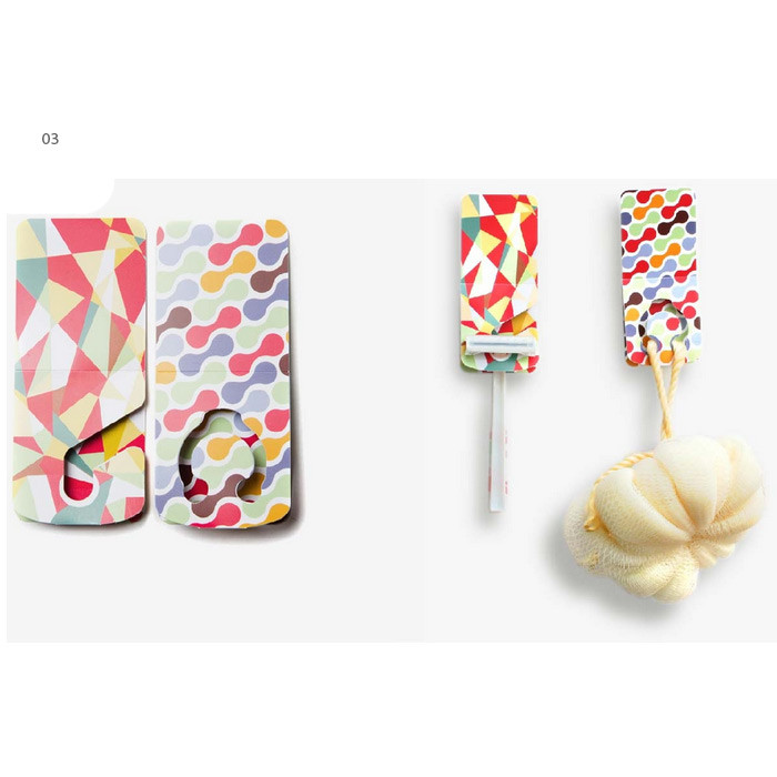 03 - Pattern bathroom & desk adhesive tape hanger