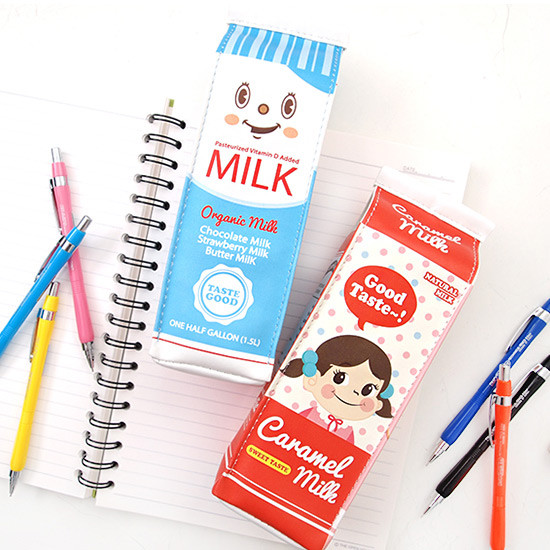 Milk zipper pencil case