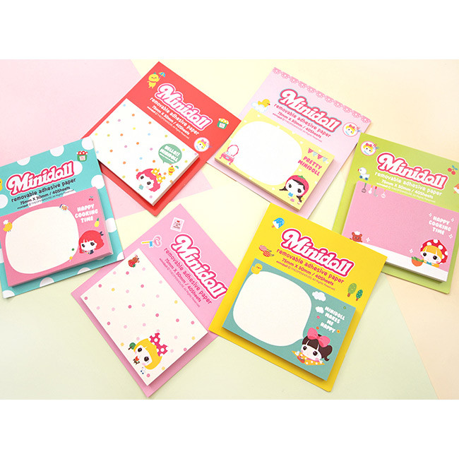 Cute girl sticky memo notes