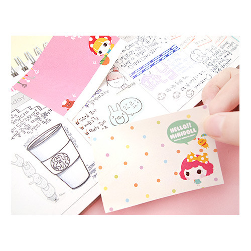 Cute girl sticky memo notes