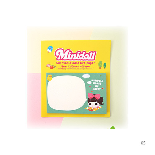 05 - Cute girl sticky memo notes