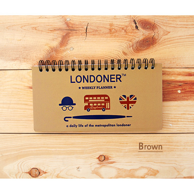 Brown - London wirebound desk weekly planner scheduler Brown - London wirebound desk weekly planner scheduler