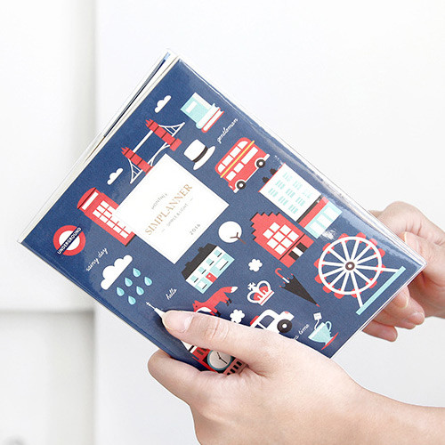 London - 2016 Simple light monthly small dated planner 