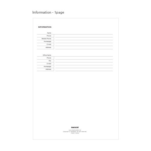 Information - 2016 Dash and Dot Wirebound daily undated planner