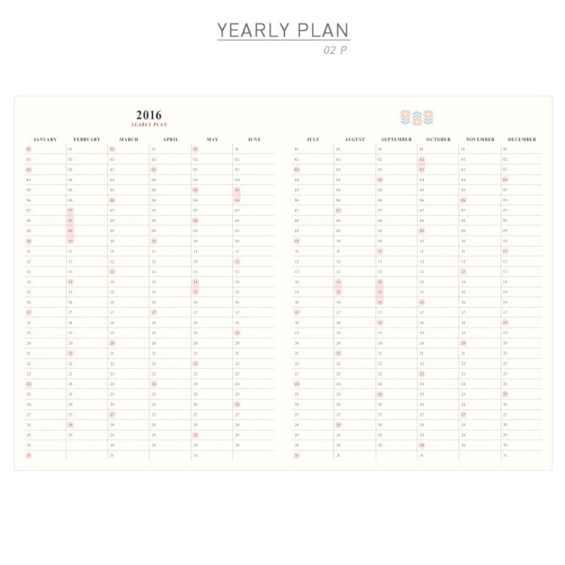 Yearly plan - 2016 Iconic Lively pattern dated diary Yearly plan - 2016 Iconic Lively pattern dated diary
