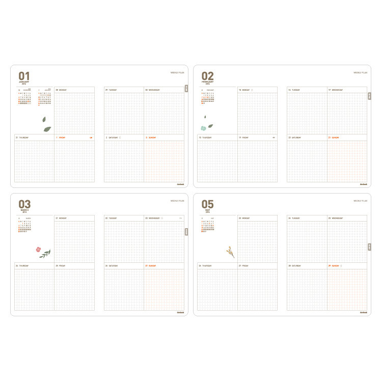 Weekly plan - 2016 wish blossom mind dated medium diary