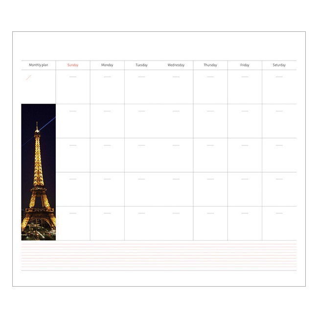 Monthly plan - 2016 Paris one month undated diary