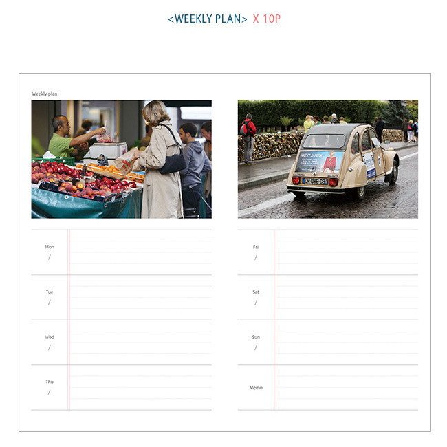 Weekly plan - 2016 Paris one month undated diary