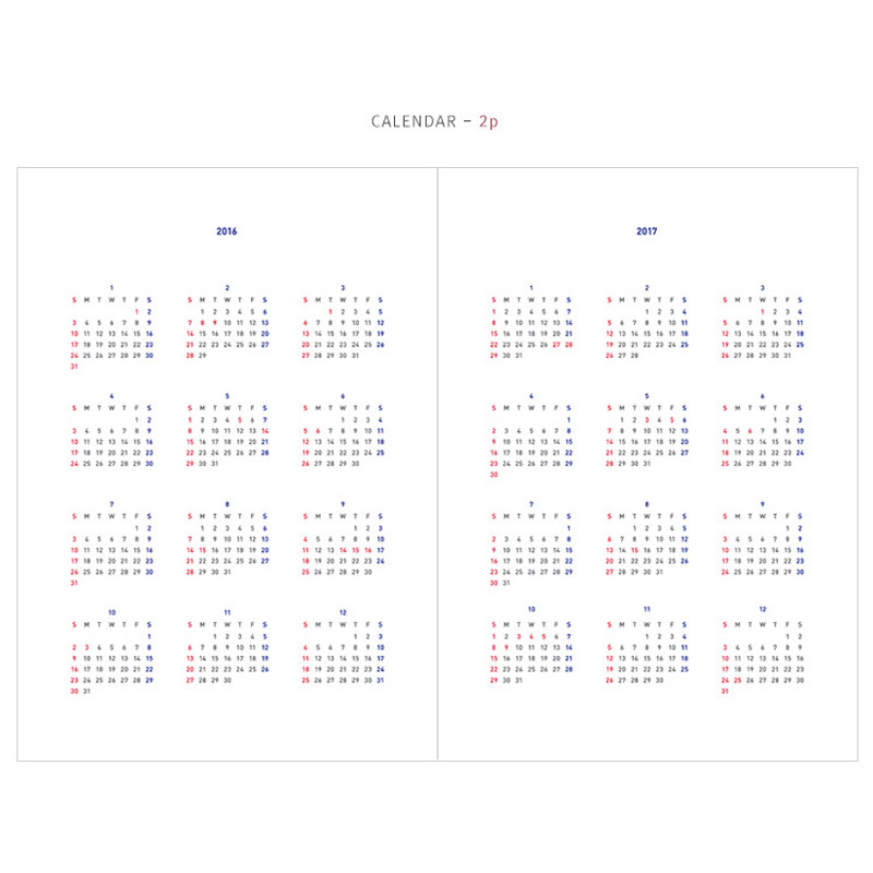Calendar - 2016 Livework monthly dated large scheduler