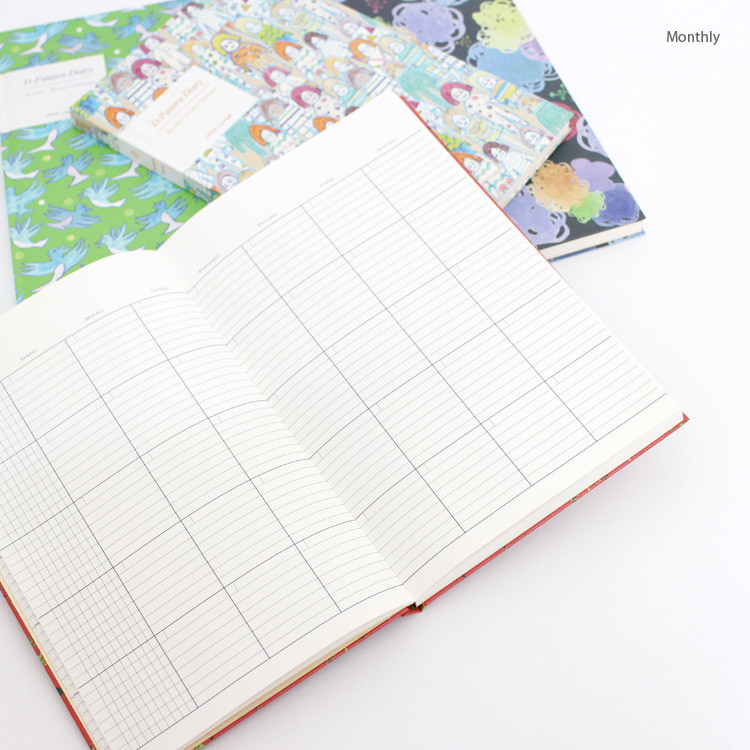 Monthly - D pattern undated diary scheduler