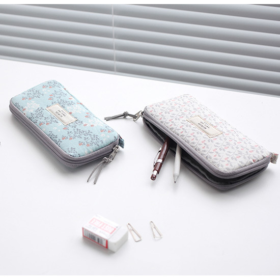 Heimish flower pattern canvas pencil pouch
