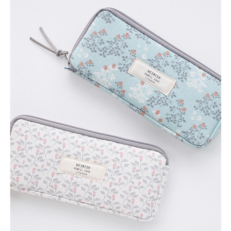 Heimish flower pattern canvas pencil pouch