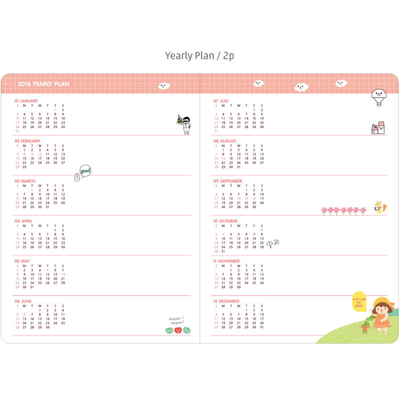 Yearly plan - 2016 Ardium Hello coco weekly dated diary